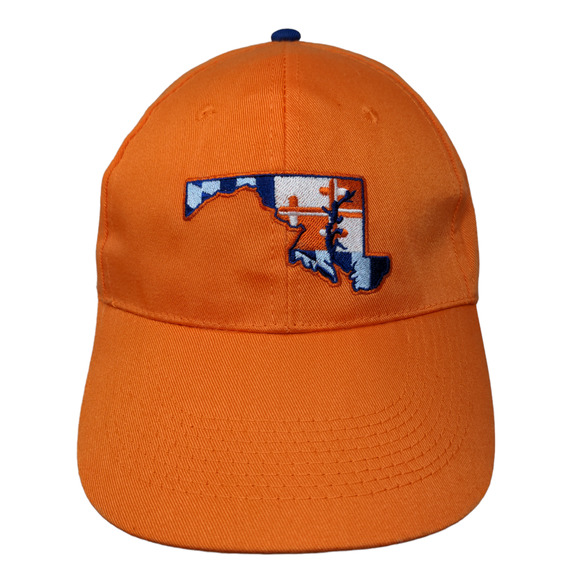 Unbranded Men's Snapback Hat Orange Adjustable Executive Beach Logo Embroidered - Picture 1 of 11